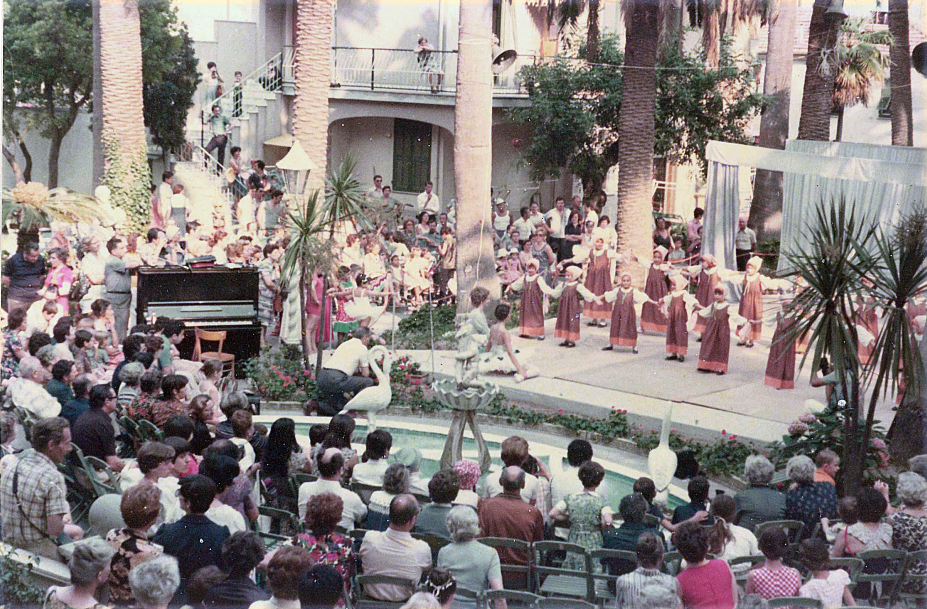Traditional dance performance before a seated audience
